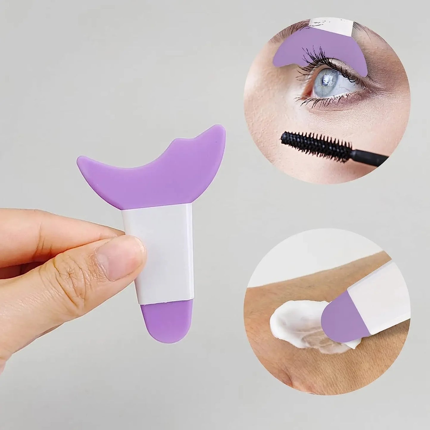 Silicone Mascara Eyelash Shield Applicator Guard Tool Multifunction Eyelash Eyeshadow Pads Reusable Eyelashes Guide Tool Makeup Stencil Aid Makeup Template Tool Outline Eyes Eyeliner Eyelash Guide Too