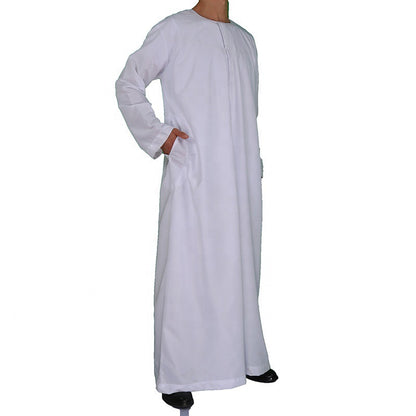 Middle East Oman Robe Men's Polyester Round Neck Gown