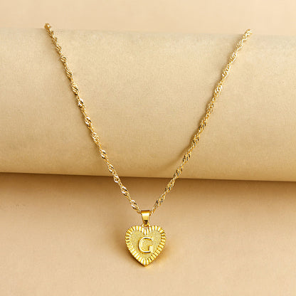 26 English Initial Letter Pendant Necklaces For Women