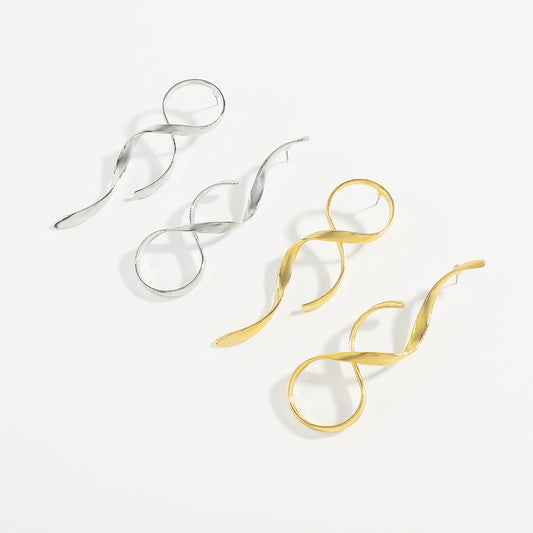 Line Simple Metal Earrings Asymmetric Fashion Earrings