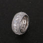 Five rows of zircon men's rings