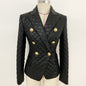 Slim-fit quilted leather blazer