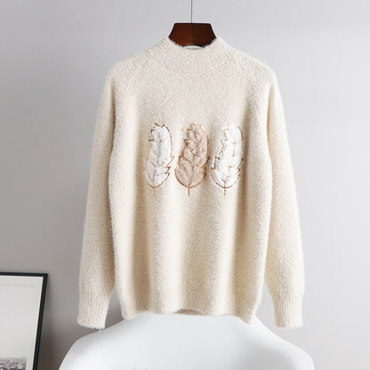 Small fragrance knitted mink sweater