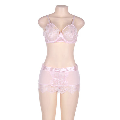 Three-point underwire bra set