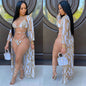 Three-piece bikini beach swimsuit suit