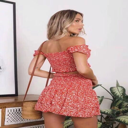 Printed tube top dress skirt