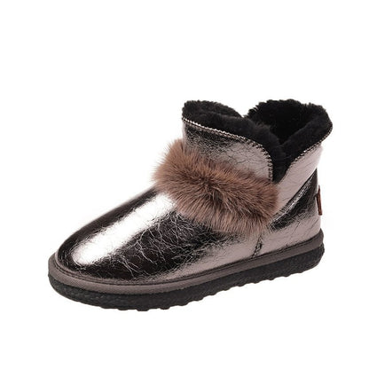 Flat-Bottomed Fashion Plus Velvet Warm Student Cotton Shoes