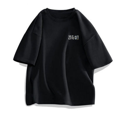 Cotton Short Sleeve T-shirt Men's Loose And Simple Printed Top