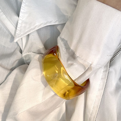 Resin Open Transparent Geometric Brown Bracelet For Women