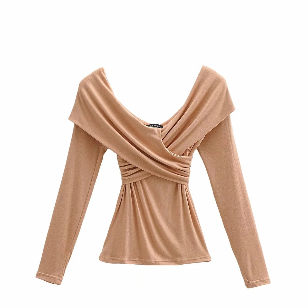 Explosive sexy cross strapless slim T-shirt women