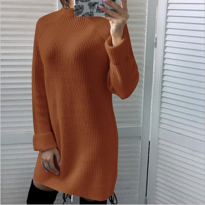 Casual Turtleneck Long Sleeve Dress