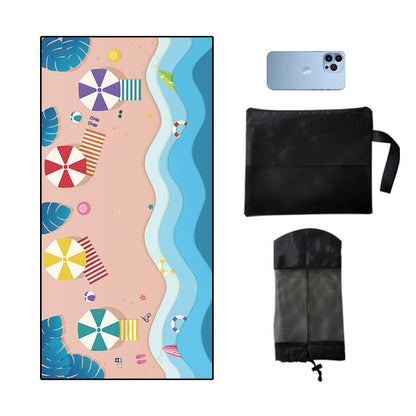 Microfiber Double Sided Fleece Reactive Print Swim Beach Towel