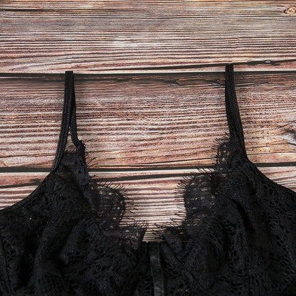 Sexy Lace And Eyelashes Sexy Breast Support Underwear Bottoming Bodysuit