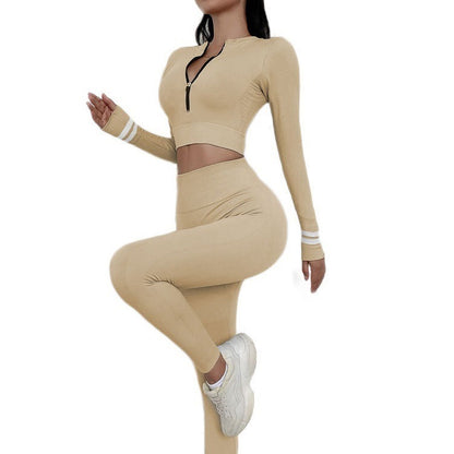 Yoga Clothing Suit Autumn And Winter Long-sleeved Sports Tight-fitting Outer Wear Running