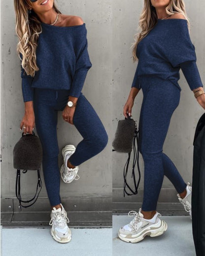 Women's off the shoulder casual suit