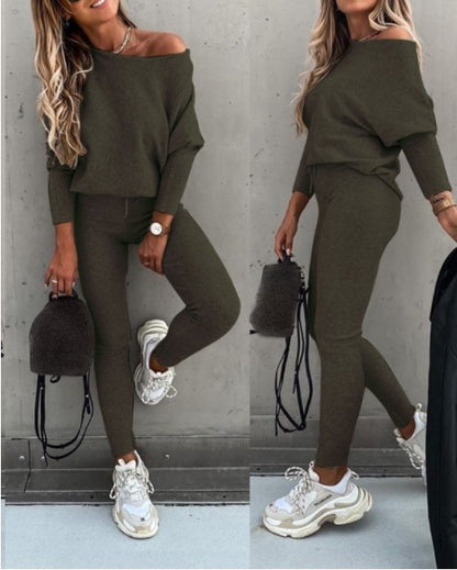 Women's off the shoulder casual suit