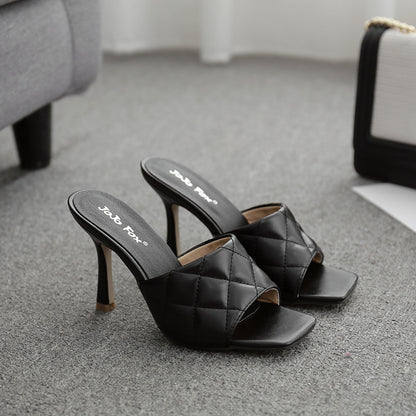 European And American Summer Style Stiletto Rhombus Sandals And Slippers