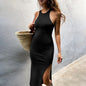 Slit Tight Sleeveless Dress Women Spring And Summer New Long Skirt