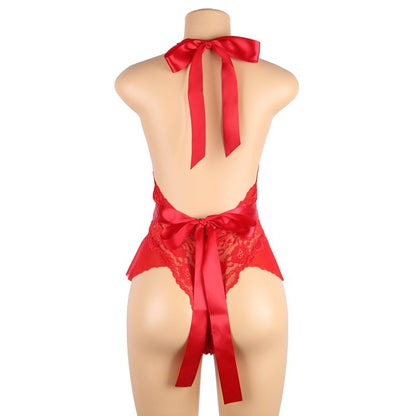 Lace Sexy One-Piece Pajamas With Backless Straps