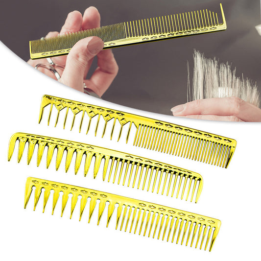 Electroplated Golden Hair Comb Professional Hairdresser Hair Salon Styling High Temperature Comb