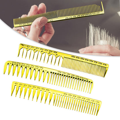 Electroplated Golden Hair Comb Professional Hairdresser Hair Salon Styling High Temperature Comb