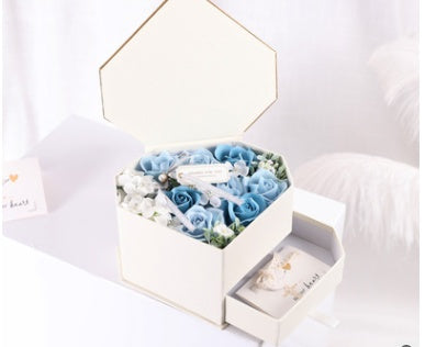 Net Red Hot Heart-shaped Drawer Soap Flower Gift Box For Girlfriend's Birthday Gift