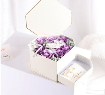 Net Red Hot Heart-shaped Drawer Soap Flower Gift Box For Girlfriend's Birthday Gift