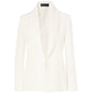 Multi-layered Green Fruit Collar Suit Solid Color Slim-fit Mid-length Blazer