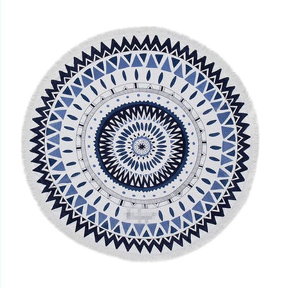 Microfiber Round Fringed Beach Towel Shawl