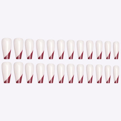 Wearing Nails, Rose Gold And Beveled Edge French Manicure, Long Ballet Nails,  Nails, Finished Products, Boxed