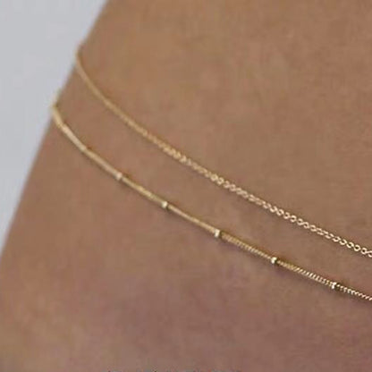Waist-Chain Jewelry Double-Bead Sexy Fashion Golden Ladies Party-Gift Female Summer