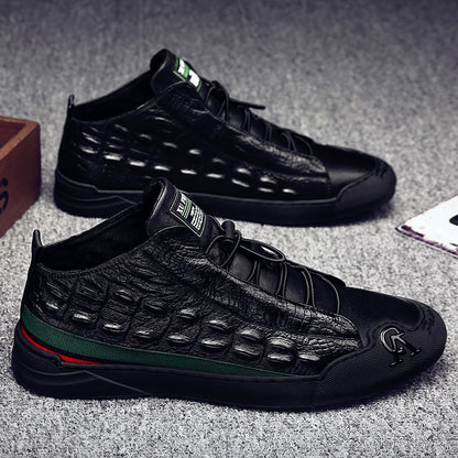 Plus Velvet Thick Warm High-top Cotton Shoes Men's Leather Martin