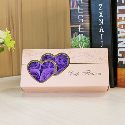 10 Artificial Rose Soap Flower Wedding Gift Box