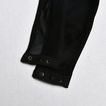 Mesh cutout princess sleeve slim bodysuit