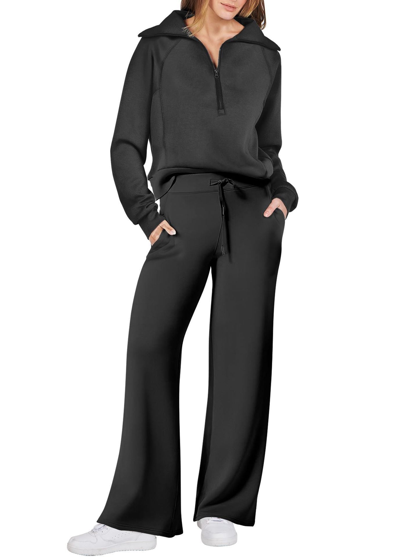 Loose Wide Leg Pants Sports Suit