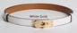 High Quality Women Real Leather 1.8cm Width Belts Golden