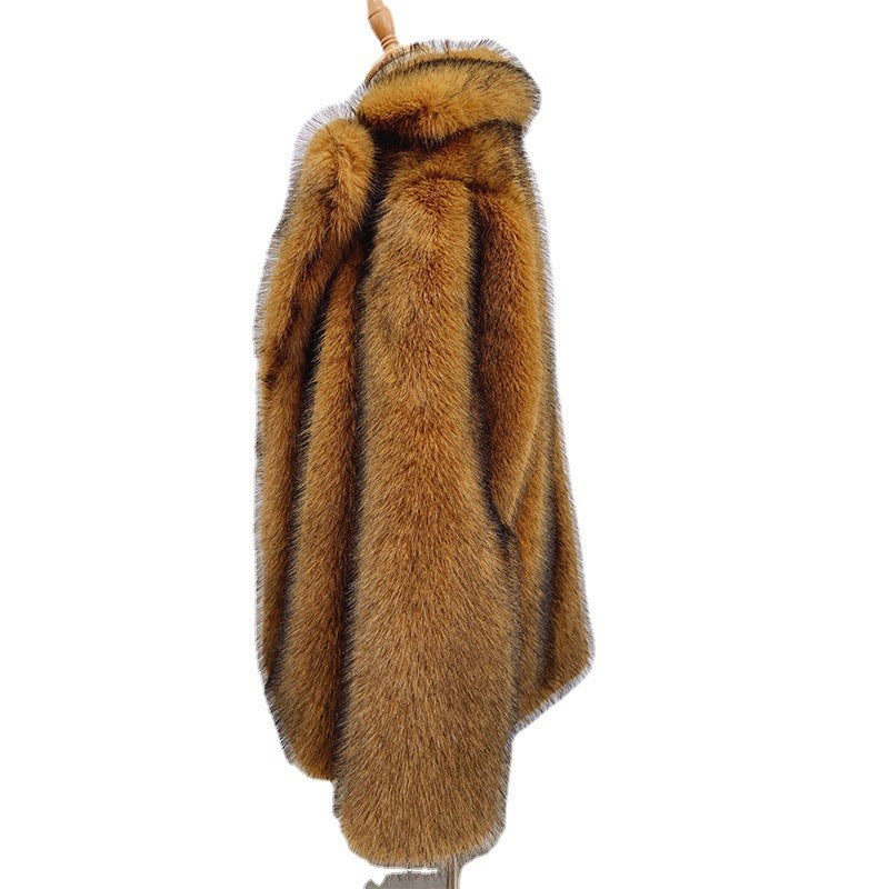 Fur Mid-length Coat Suit Warm Fur Coat