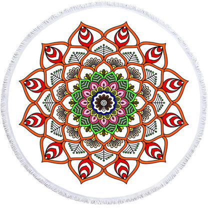 Microfiber 3D Printed Round Beach Towel