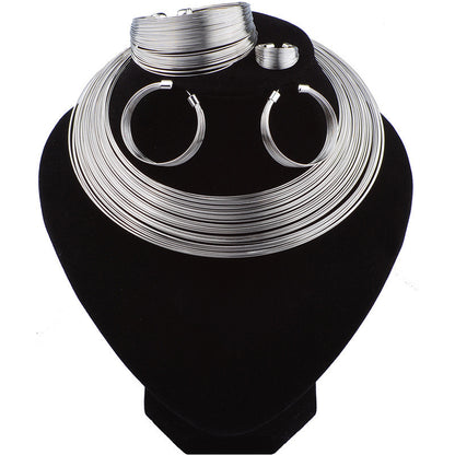 Fashion stripe metal Earring Set