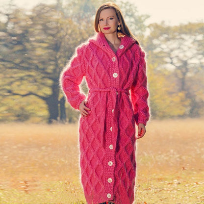 Loose knit cardigan long sweater