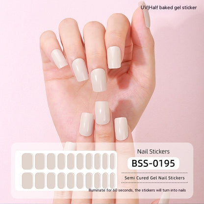 Gel Nail Stickers Pure Color UV Semi-curing Phototherapy