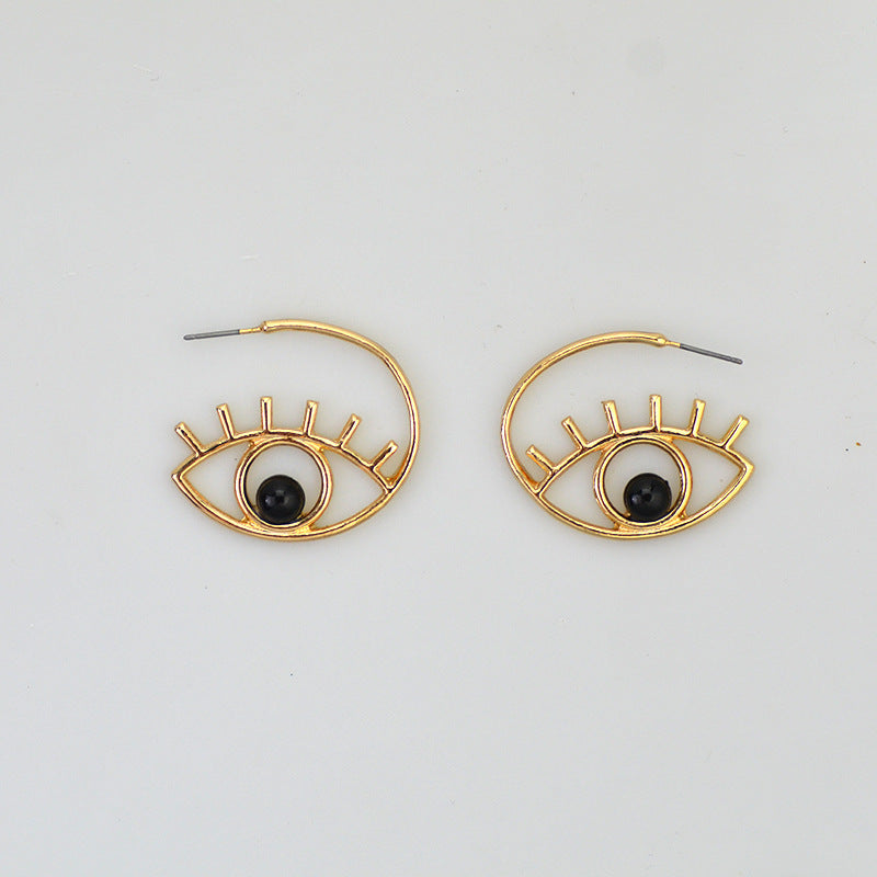 Simple Pearl Stud Earring Demon Eye Eye Earring