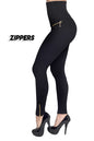 High-waisted Tight Pants Tummy Control Zipper Leggings for Women Seamless Breech with Diamond-studded Pants