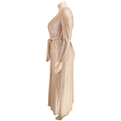 Bronzing vest wide-leg pants long coat