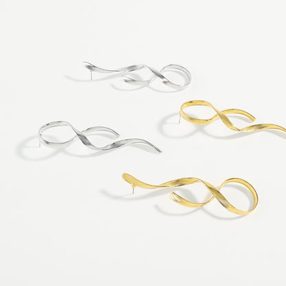 Line Simple Metal Earrings Asymmetric Fashion Earrings