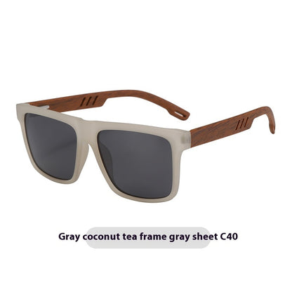 Summer New TR Polarized Wood Grain Sunglasses