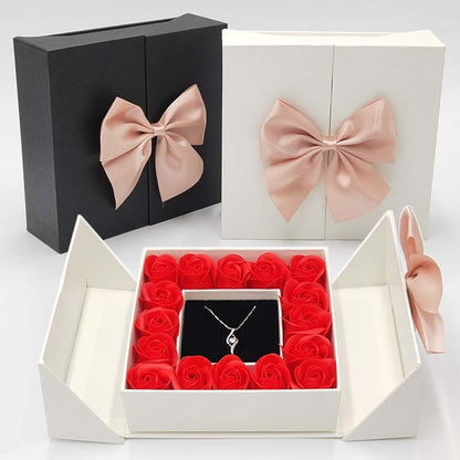 Rose double door jewelry gift box necklace box