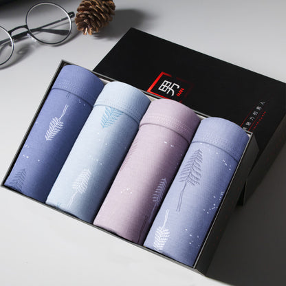 Non-marking ice silk modal men's boxer briefs 4 boxes
