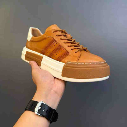 Genuine Leather Breathable Men's Shoes Casual Soft Leather Sneakers
