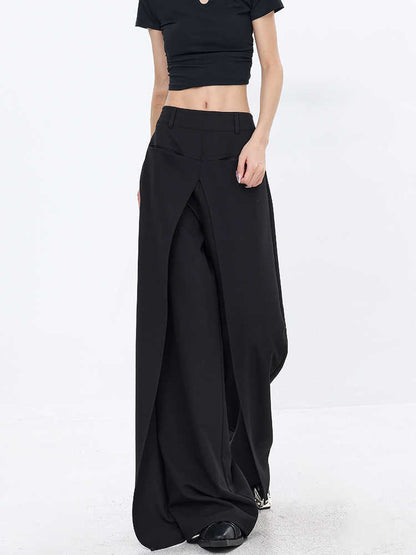 Black Straight Loose Casual Pants Women's Suit Pants